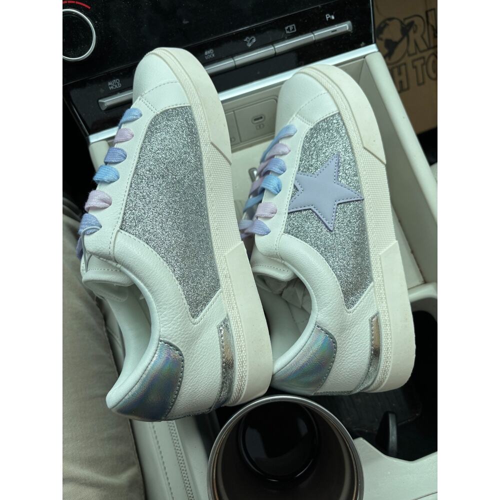 Art Class Target Girls Silver Glitter Star Sneaker Size 5 Big Kids NWT Holograph